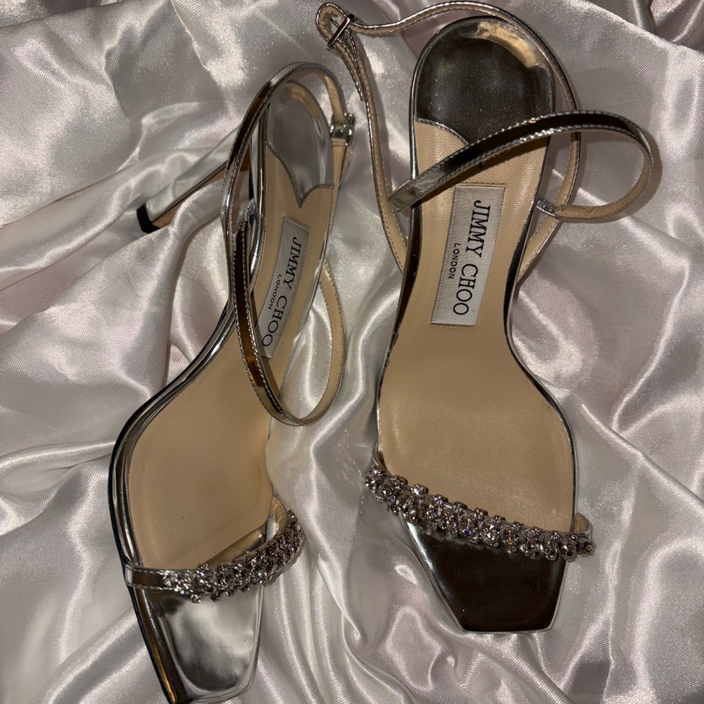 Jimmy Choo Meira 85MM Metalic Embellished Sandals